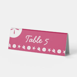 Plaque De Table Pancarte de table tente Été Coquillages en Framboi