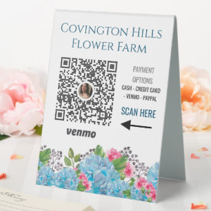 Plaque De Table Pancarte Florale de la Ferme de Venmo Payer ici