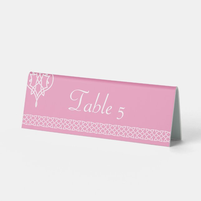 Plaque De Table Pancartes de table en forme de coeurs en tresse ce (Recto)