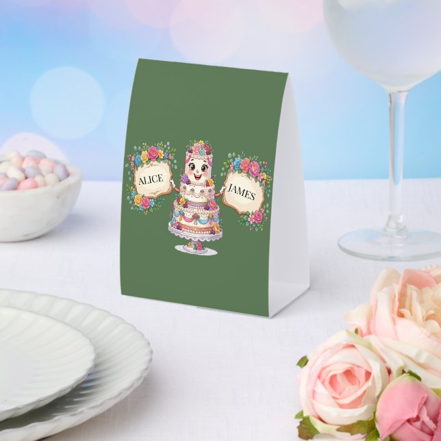 Plaque De Table Panneau de bienvenue de mariage à gâteau floral pe (Insitu (mariage))