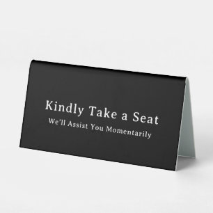 Plaque De Table Panneau de bureau 'Be Seated' pour table