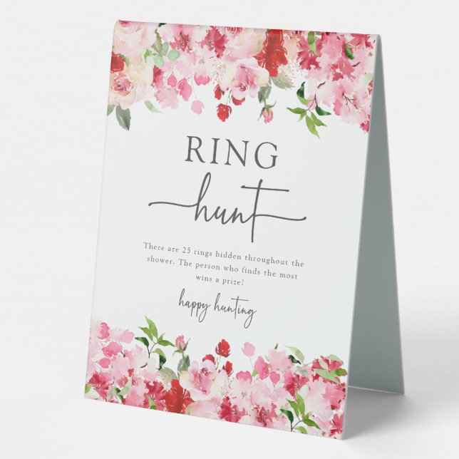 Plaque De Table Panneau de chasse à l'anneau floral (Verso)