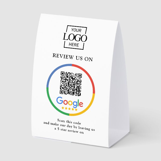Plaque De Table Panneau de code QR de critiques Google promotionne (Recto)