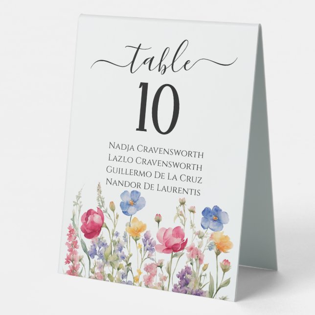 Plaque De Table Panneau de la tente Fleur sauvage de table Boho Ja (Verso)