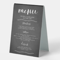 Panneau de menu de mariage à la craie rustique