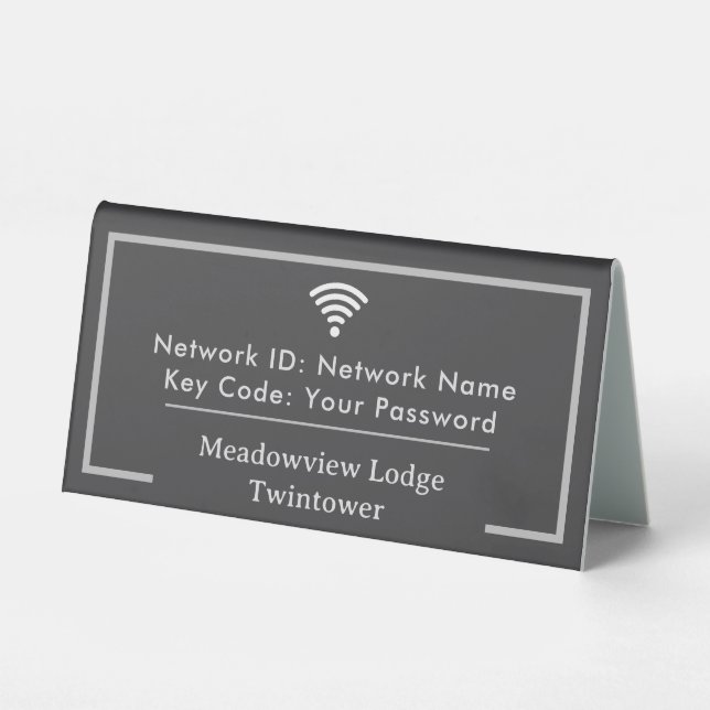 Plaque De Table Panneau de mot de passe de réseau WiFi pour bureau (Recto)