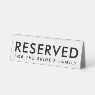 Plaque De Table Panneau de réservation de mariage minimal noir et 