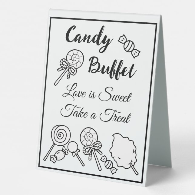 Plaque De Table Panneau de table Buffet Candy pour Mariage (Verso)