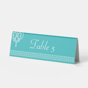 Plaque De Table Panneau de table Cœurs Tissés Celtiques en Turquoi