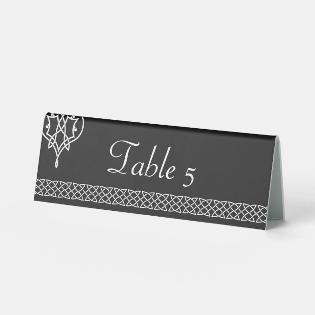 Plaque De Table Panneau de table Cœurs Tressés Celtiques sur Fond  (Recto)