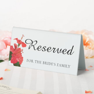 Plaque De Table Panneau de table de mariage à fleurs d'Hibiscus