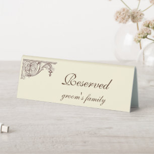 Plaque De Table Panneau de table de mariage Vintage réservé
