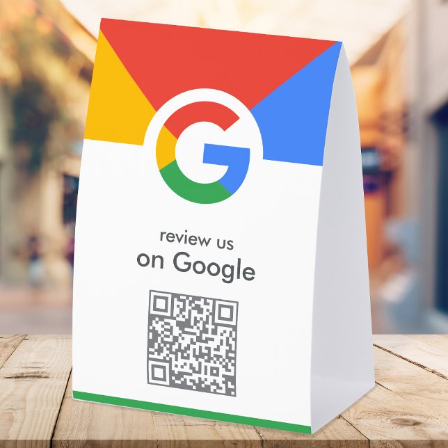 Plaque De Table Panneau de table Google Reviews | Présentoir de co (Gain Google reviews & grow your business with this editable rating request paper table tent sign.)