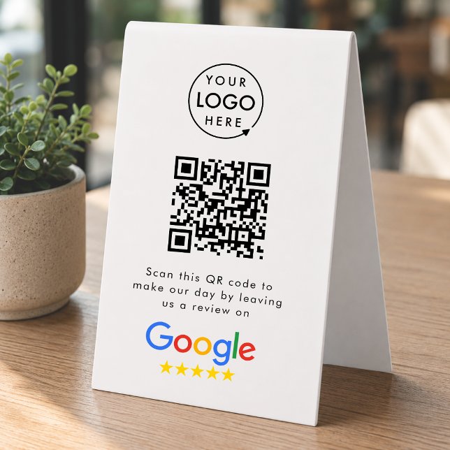 Plaque De Table Panneau de table Google Reviews | Présentoir de co (Google review QR code branded table tent signs for your business)