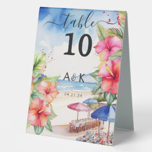 Plaque De Table Panneau de table pliable de plage au motif d'Hibis