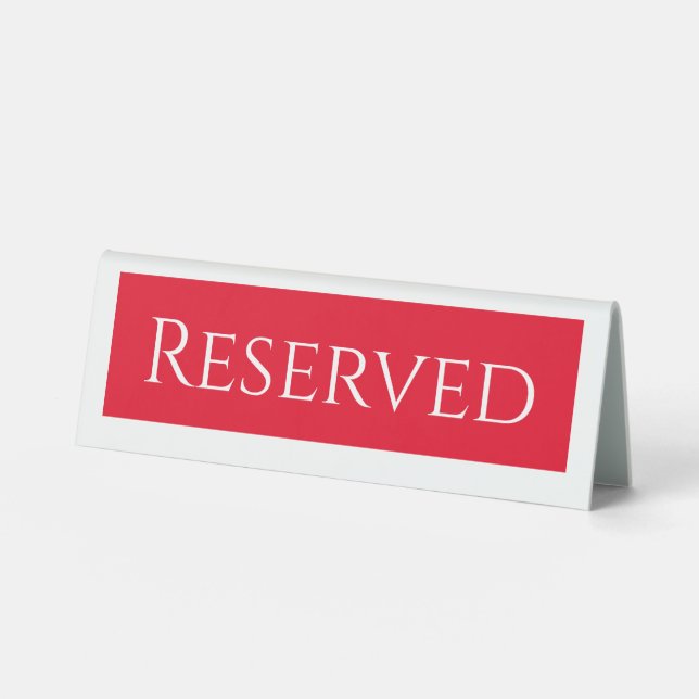 Plaque De Table Panneau de table réservée rouge (Recto)