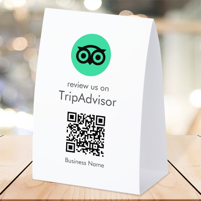 Plaque De Table Panneau de table Tripadvisor | Présentoir de table (Gain Tripadvisor reviews & grow your business with this rating request editable tabletop sign.)
