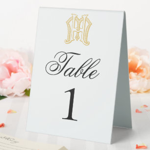 Plaque De Table Panneau de tableau Monogramme HM ou Monogramme MH