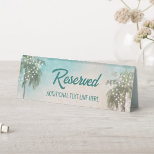 Plaque De Table Panneau de tente à thème Mariage de plage réservé