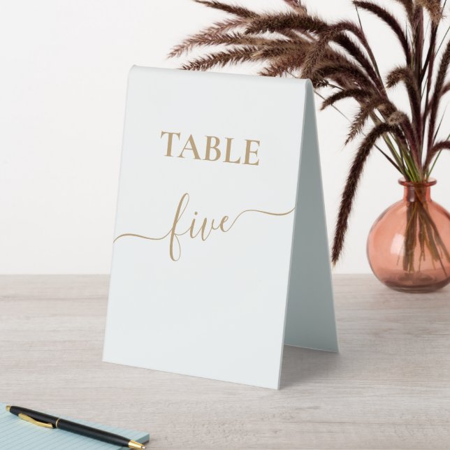 Plaque De Table Panneau de tente Chic Gold Script Calligraphie (En SItu (Tableau))