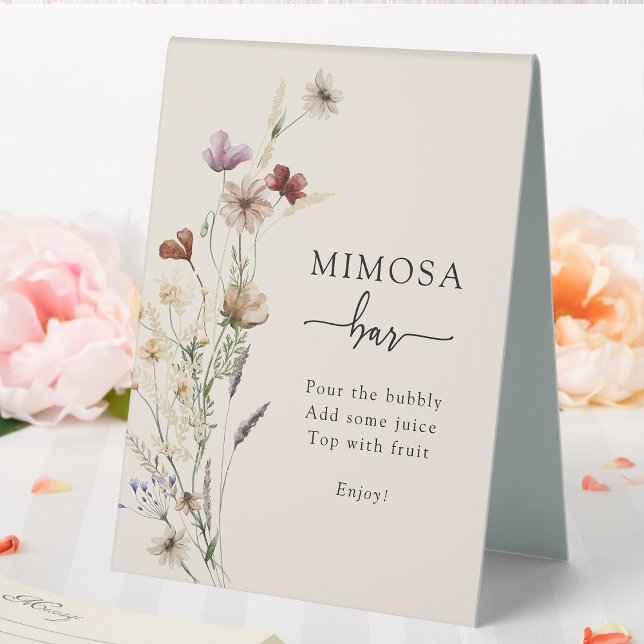 Plaque De Table Panneau de tente de bar Floral Mimosa (Floral Mimosa Bar Tent Sign by Painted Paperie
)