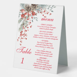 Plaque De Table Panneau de tente de Noël avec menu