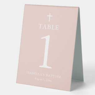 Plaque De Table Panneau de tente de table de baptême fille rose po