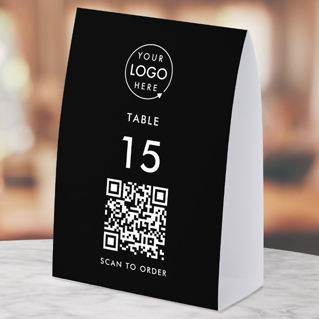 Plaque De Table Panneau de tente de table | Restauration Café QR S (Interactive "scan to order" QR code table signs for restaurants, bars, cafes & hospitality events.)