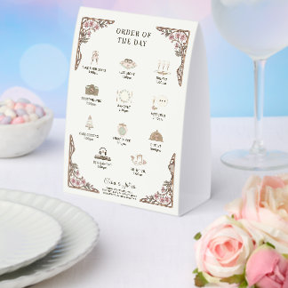 Plaque De Table Panneau de tente pour l'ordre du jour du mariage b