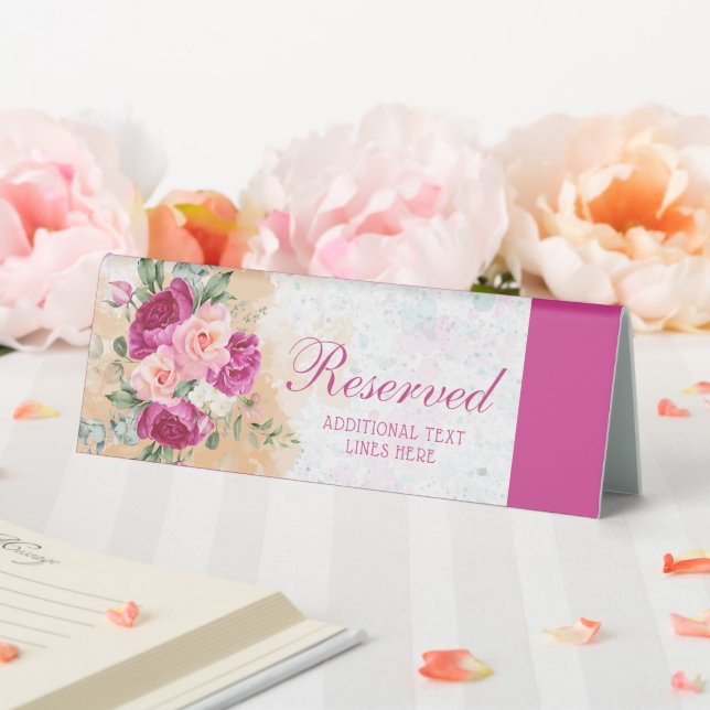 Plaque De Table Panneau de tente réservé Mariage couleur rose chau (In SItu (Mariage))