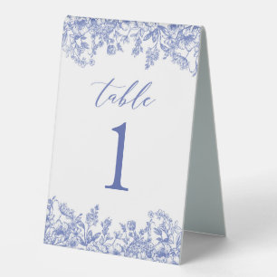 Plaque De Table Panneau de tente Vintage bleu floral moderne