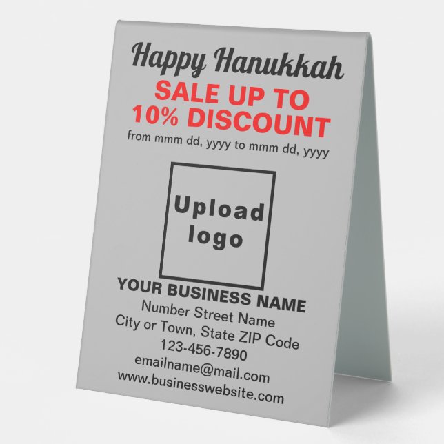 Plaque De Table Panneau de vente d'affaires de Hanukkah sur table  (Recto)