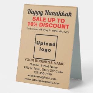 Plaque De Table Panneau de vente de Hanukkah d'affaires sur une ta