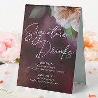 Panneau Mariage foncé + Moody Rustic Floral Menu