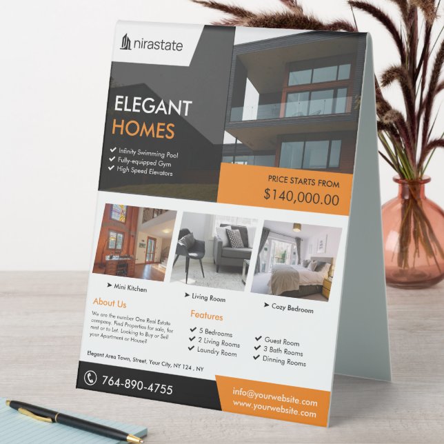 Plaque De Table Panneau Pedesto Personnalisé Immobilier (En SItu (Tableau))