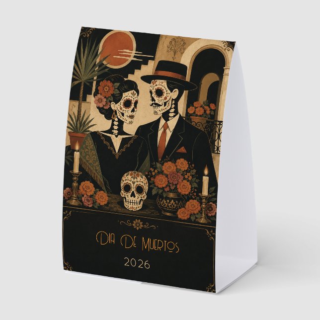 Plaque De Table Panneau personnalisable de Dia De Los Muertos (Recto)