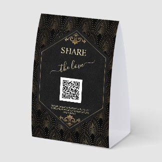 Plaque De Table Panneau QR Code Partage de Photos de Mariage Parta