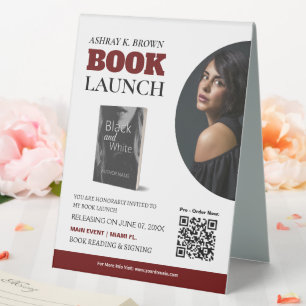 Plaque De Table Panneau Tente de la table de lancement du livre