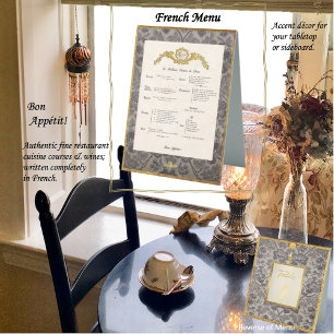 Plaque De Table Panneau Tente Table Menu Français