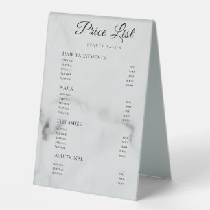 Plaque De Table Panneaux de liste de prix élégants Monogramme pour
