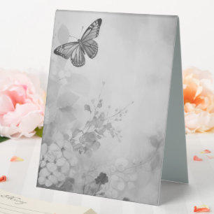 Plaque De Table Papillon noir et blanc