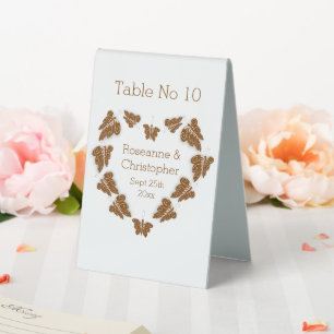 Plaque De Table Papillons couleur chocolat Mariage design
