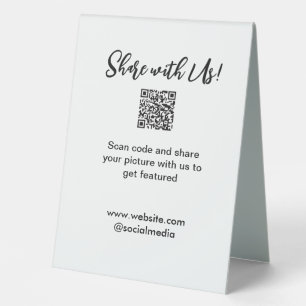 Plaque De Table Partagez votre image numérisation QR code ajouter