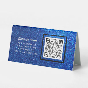 Plaque De Table Parties scintillant bleue personnalisée Entreprise