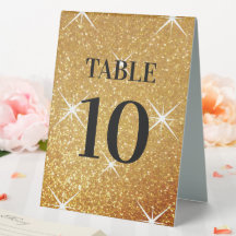 Parties scintillant d'or scintillant numéro de tab