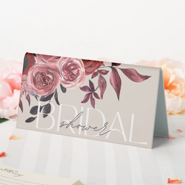 PLAQUE DE TABLE PASTEL BLUSH FLORAL BURGUNDY FÊTE DES MARIÉES (In SItu (Mariage))