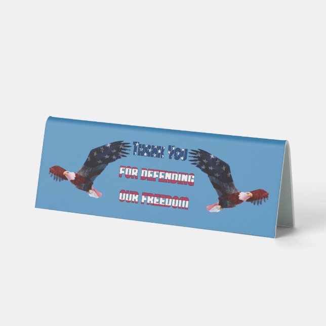 Plaque De Table Patriotique Bald Eagles Merci Pour Notre Liberté (Recto)