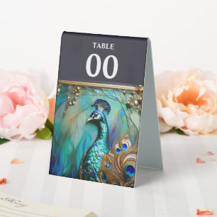 Plaque De Table Peacock Art nouveau mariage campagnard élégant