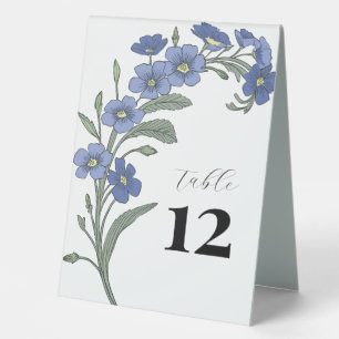 Plaque De Table Périwinkle bleu Floral Mariage moderne