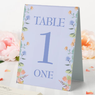 Plaque De Table Périwinkle Floral personnalisable